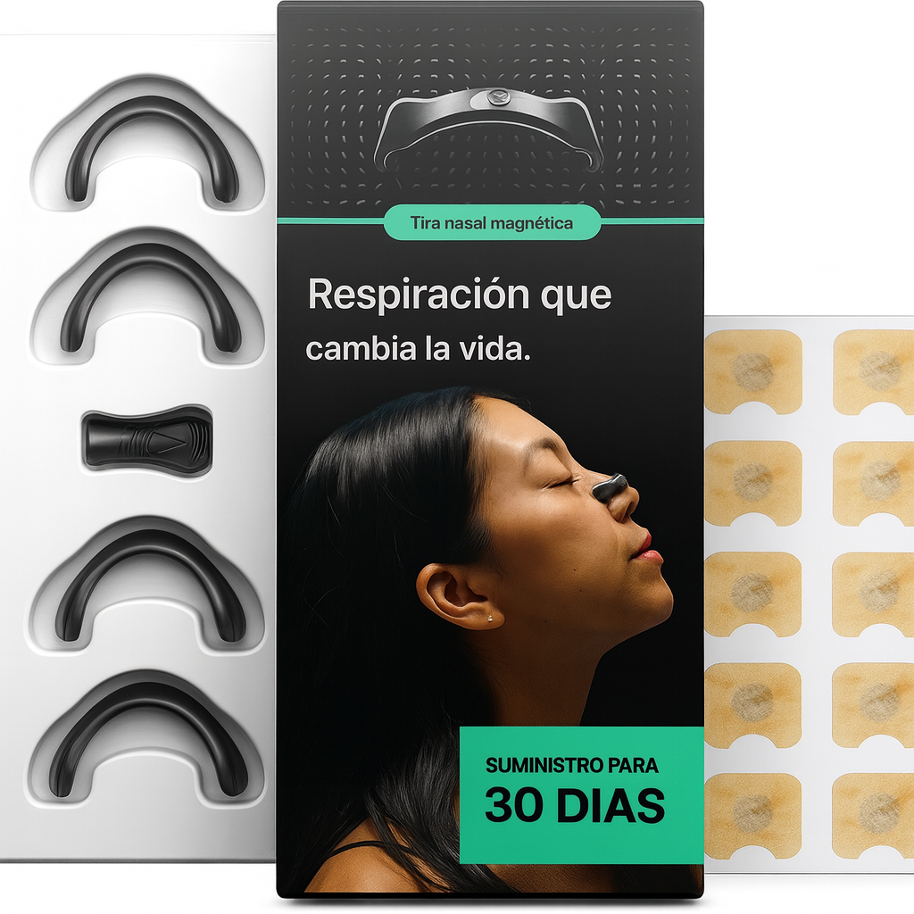 RespiraMax™ - Tiras Nasales Magnéticas + 30 Recambios